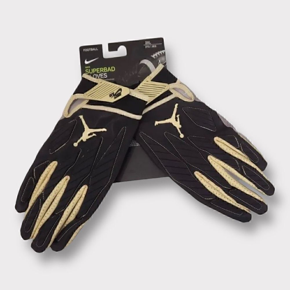Nike Air Jordan Superbad Football Gloves Saints Adult size 3XL DA2826-026 (a)